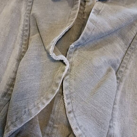 Women's Size Large Katherine Barclay Grey Jean Jacket - Picture 5 of 10